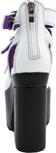 Yosuke Women's Pumps, Size 4460077, White/Black, Sizes 23.0cm-23.5cm