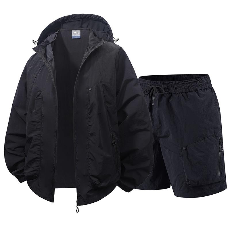 Hooded Sunscreen Set for Men Breathable and Quick Drying Outdoor Sports Fishing Sunscreen Clothing Couples