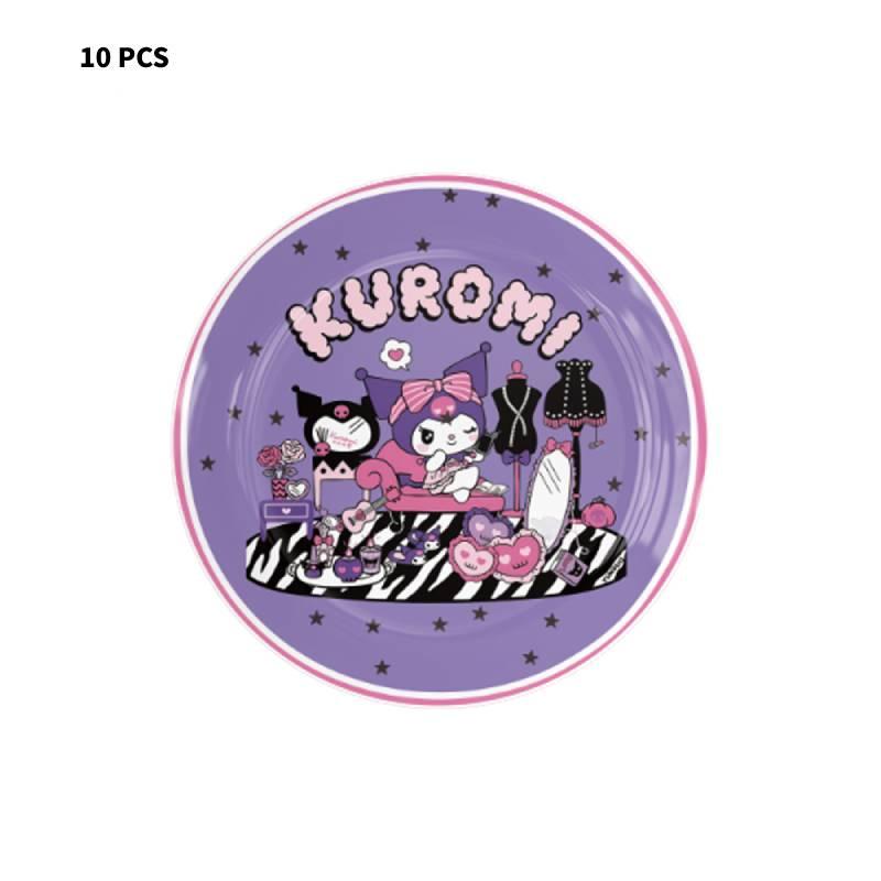 New Kuromi Party Supplies Set With Decorative Balloons And Tableware