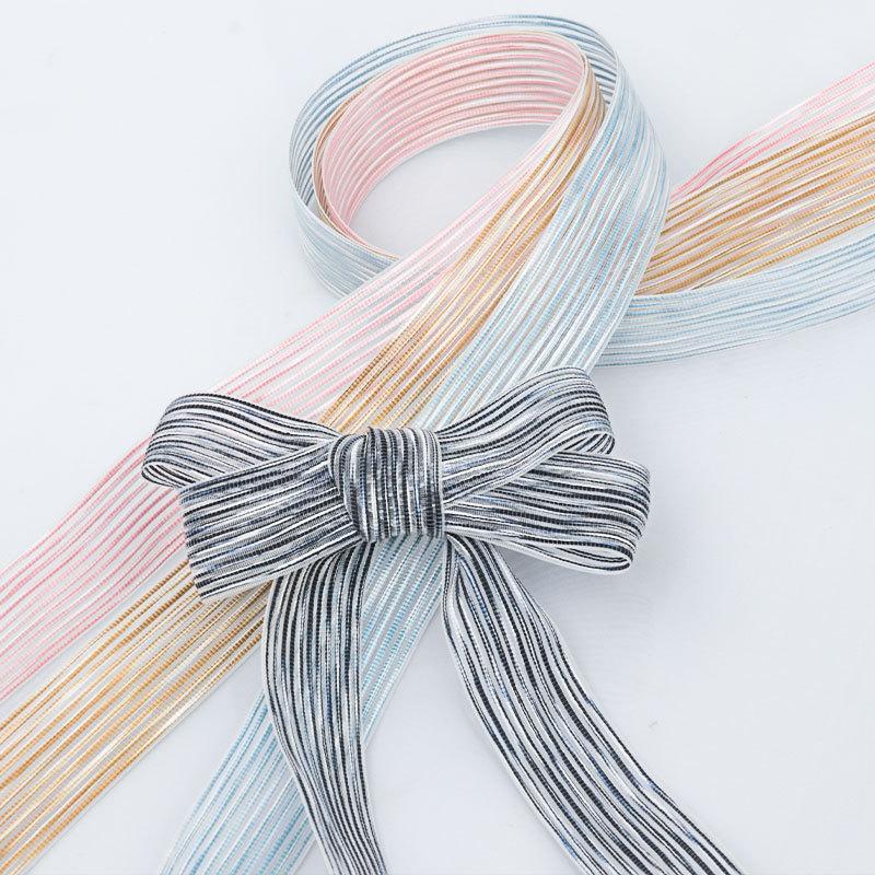 Decorative Romantic and Cozy Striped Braided Ribbon Hair Ornaments Clip Straw Hat Accessories Accessories Bow Ribbon Gift Box Packaging Messy Ribbon