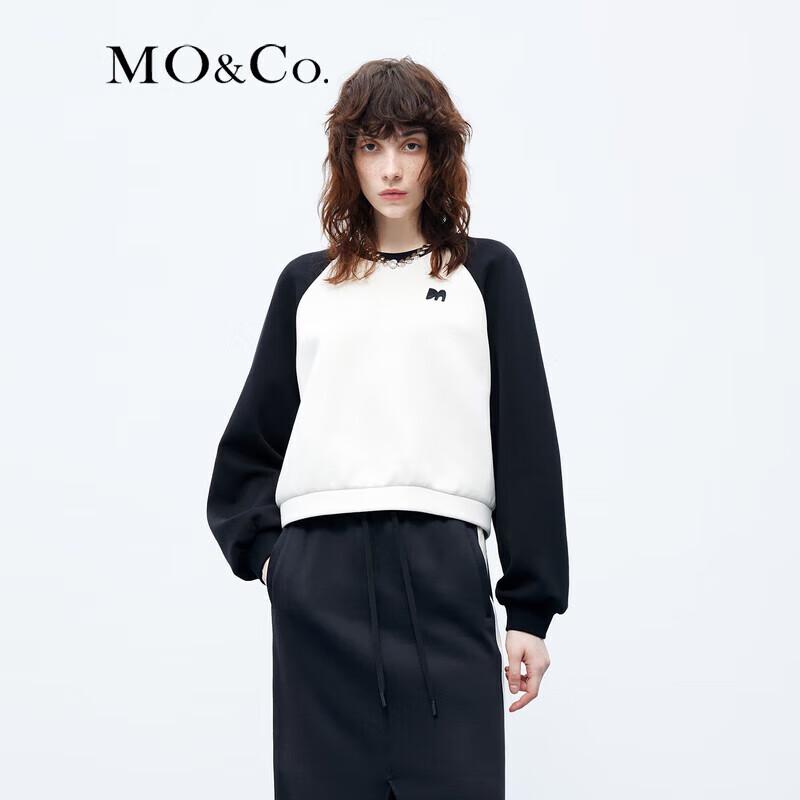MOCo. American Retro M Letter Embroidery Color Block Raglan Sweatshirt S