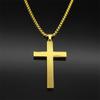 Trendy Cross Rhinestone Pendant Necklace For Women Men Stainless Steel Silver Color Religion Catholic Chain Jewelry Gifts
