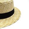 Flat Top Beach Ribbon Straw Hat Girls Bowknot Sun Hat