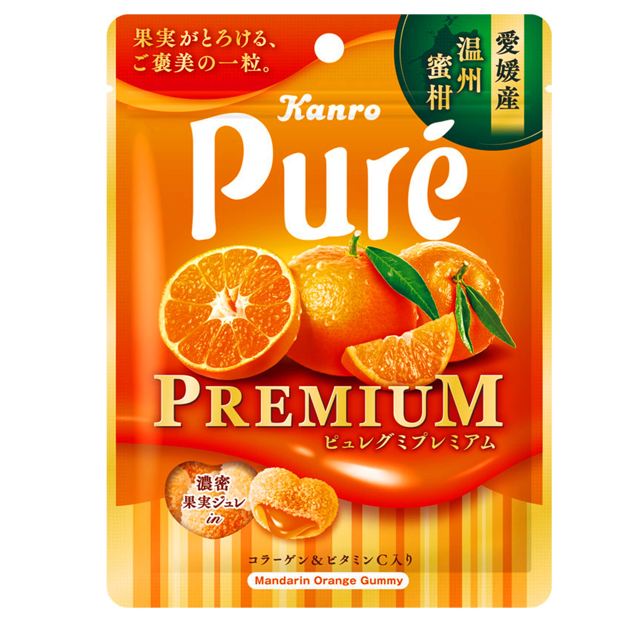 

Kanro Pure Gummy Premium Ehime Mandarin Orange 54g x 6 pieces