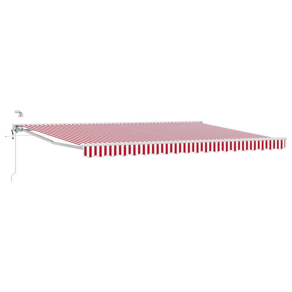 Electric Retractable Awning Red and White 5 X 3 M