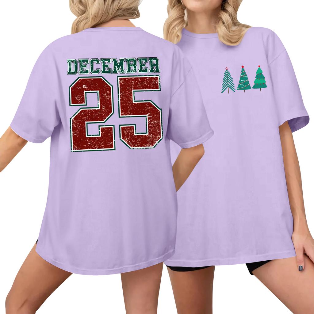 Dámské ležérní tištěné tričko s kulatým výstřihem, svetr s krátkým rukávem