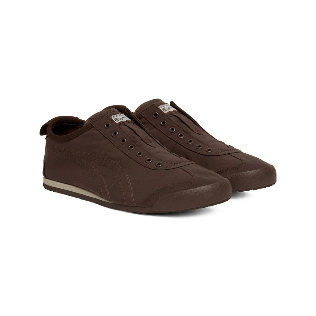 Onitsuka Tiger Mexico 66 Slip-On Fabric Classic Comfortable Versatile Trendy Low-Top Lifestyle Casual Shoes Unisex sneaker Dark-Brown 1183B603-202