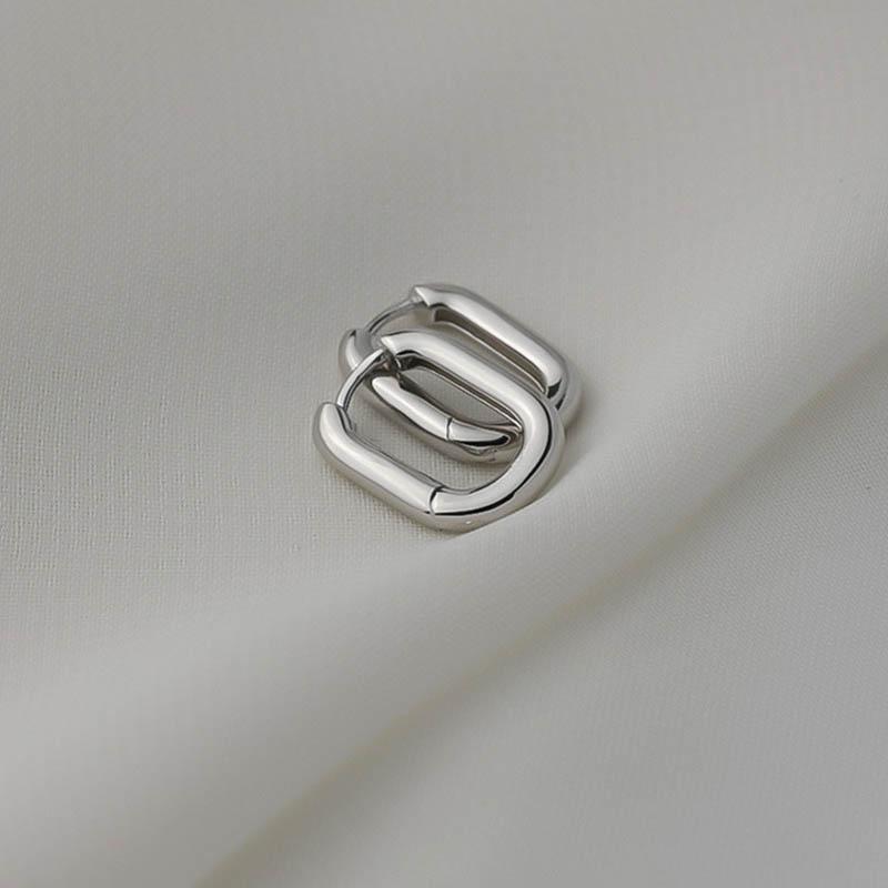 Retro Double Loop Design Drop Earrings Gold Color Geometric Round Hoop Earrings for Women Girls Punk Hip Hop Fashion Jewelry