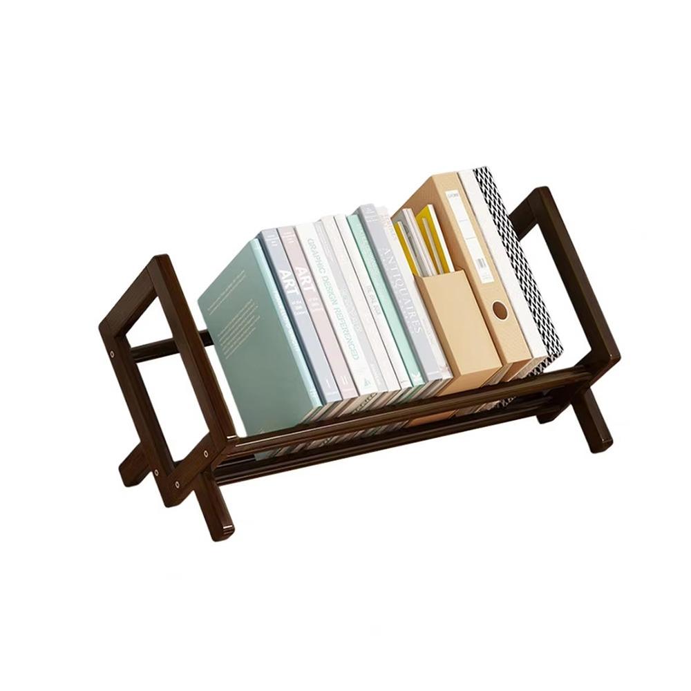 Burr Free Wood Book Display Shelf Bamboo Desktop Bookshelf Magazine Storage Rack  Stationery