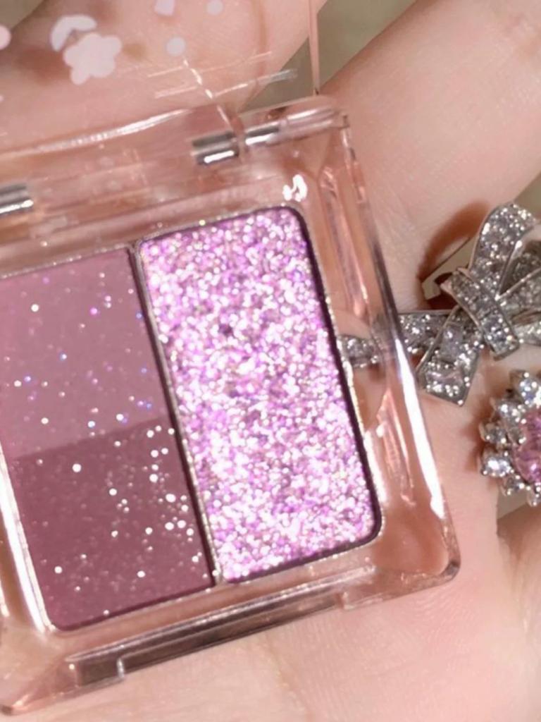 Ice Grape Pink Purple Eye Shadow! 24 Years of Mengxin 3-Color Eye Shadow Portable Swelling and Earth Color Matte Shimmer Students