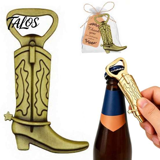 Bulk Metal Bottle Openers Cowboy Boot Opener, Durable Zinc Alloy Western Theme with Rustic Baby Shower Gift Ideas Thank You Card, Unique Party Favors
