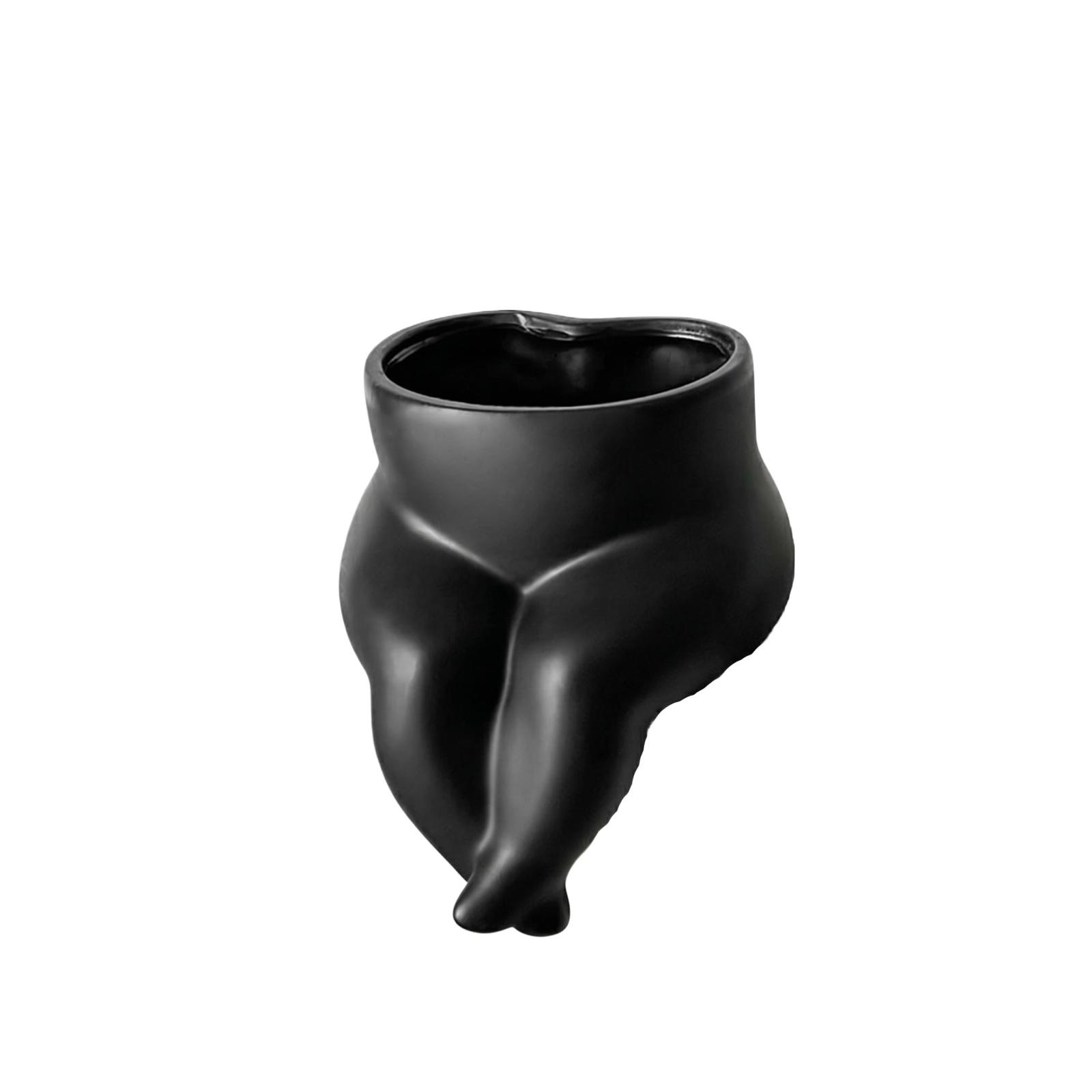 

Creative Sitting Chubby Leg Planter Tabletop Ornament Home Decoration Modern Design Resin Material Indoor Use Unique Style one size чорний
