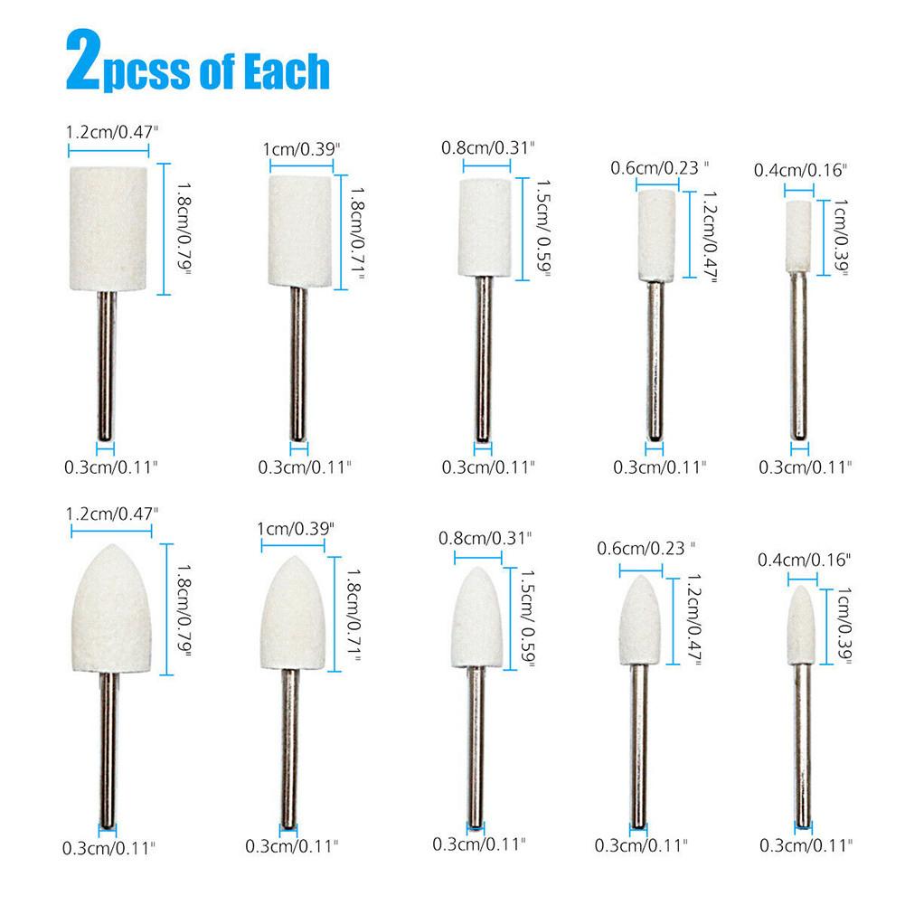 20Pcs Rotary Tool Felt Polishing Buffing For Pads Wheel Wool Plastic Rotary Tool Wool Polishing Wheel Felt Grinding Head Polish