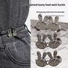 Rhinestone Rabbit Dual No-Sew Detachable Waist Buckle for Jeans - Large Waist Reduction Tool