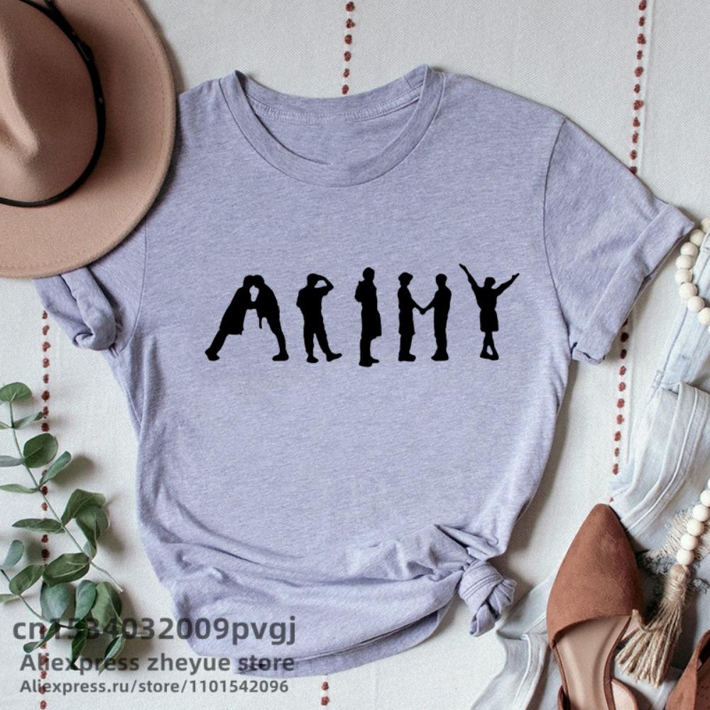 Girl Korean Group Top Tee Female CLothes T Shirt Streetwear Women Fashion T-Shirt Aesthetic Clothes M