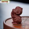Purple Clay Four Happiness Zodiac Monkey Tea Pet Elegant Exquisite Miniatures Tea Figurine Play Toys Tea Statue Ornaments Gift