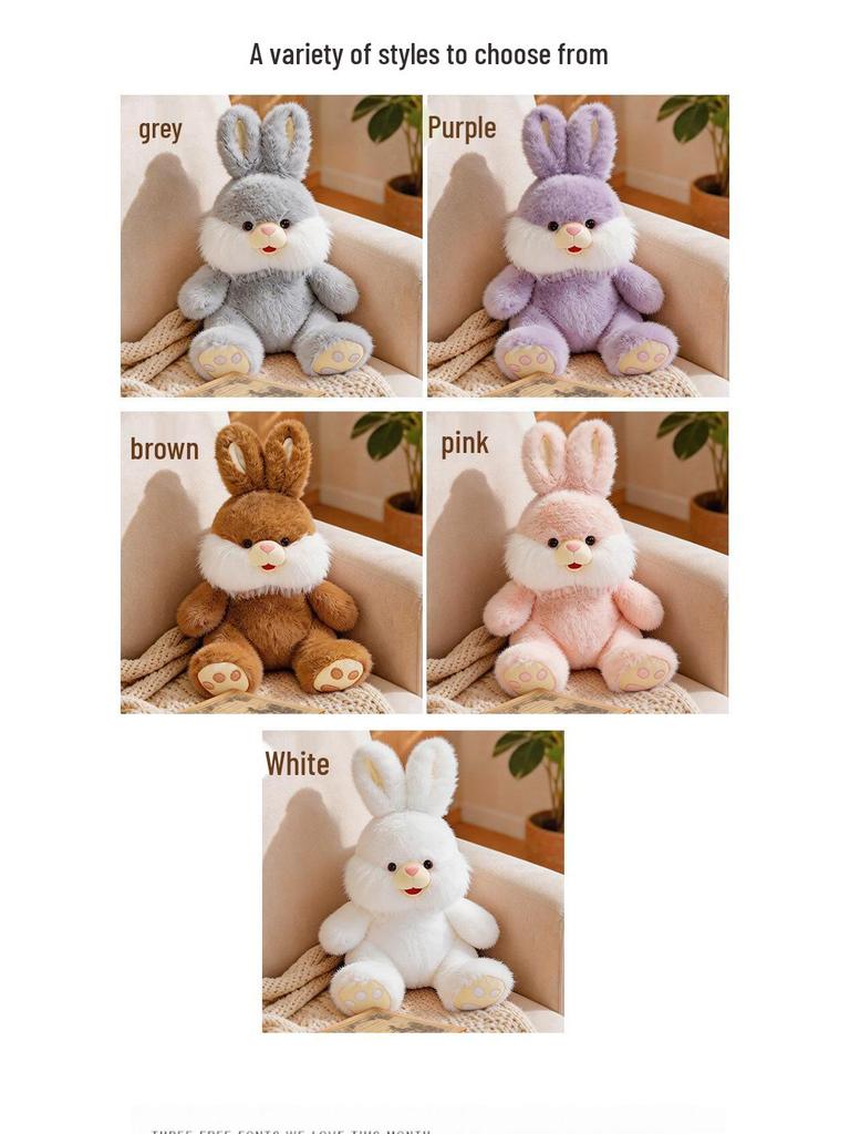 Cute Long-Eared White Rabbit Plush Toy - Children's Soothing Companion Doll
