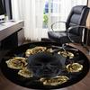 1pc Skull Roses Chair Carpet for Office - Indoor Non-Slip Washable Polyester Fiber Carpet, Soft Comfortable Mat For Office Yy250928064
