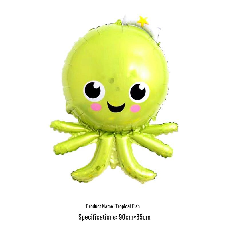 Large Ocean Animal Foil Balloons - Octopus, Seahorse, Fish Beach Party Birthday Decor