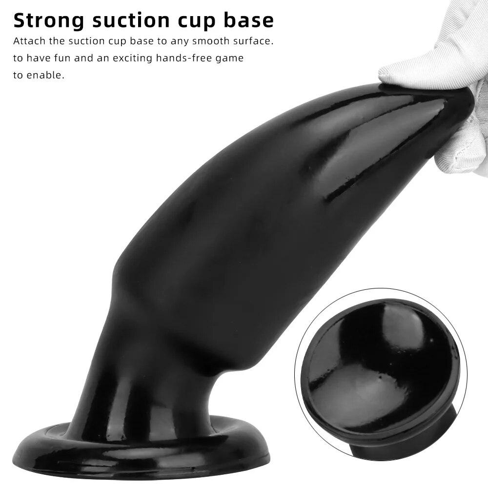 Extra velký černý anální kolík s přísavkou Fisting Masturbator Dildo Gay Sex Toy Big Dick