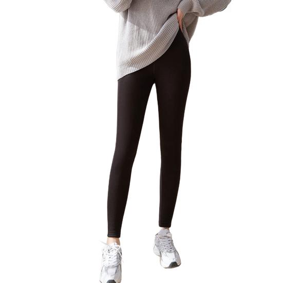 Winter Leggings High Waist Slim Butt Lifting Versatile Thickened Velvet Leggings Solid