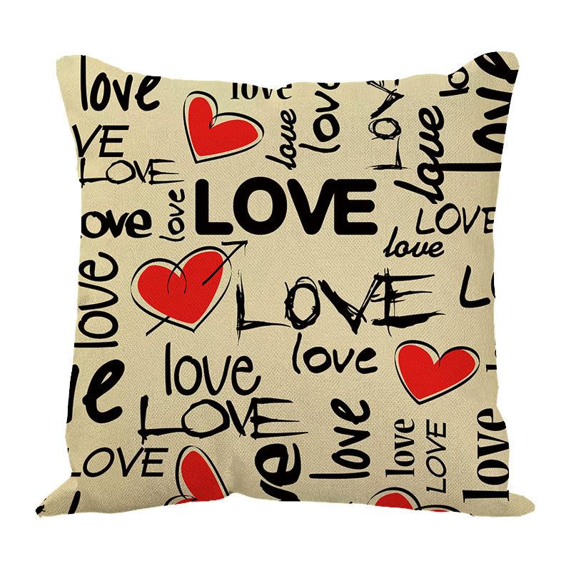 New Valentine'S Day Love Letter Pattern Pillow Cover Sofa Pillow Cover Premium Durable Quality Useful Practical