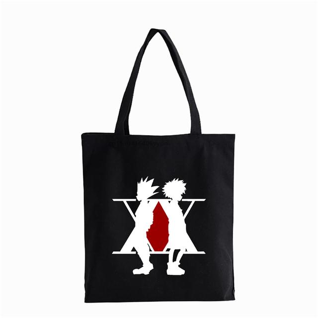 Anime giapponese Hunter x Hunter Shopping Bag Eco Manga Tote Harajuku Shopper Borsa da donna Borsa a tracolla in tela Killua Zoldyck Hisoka