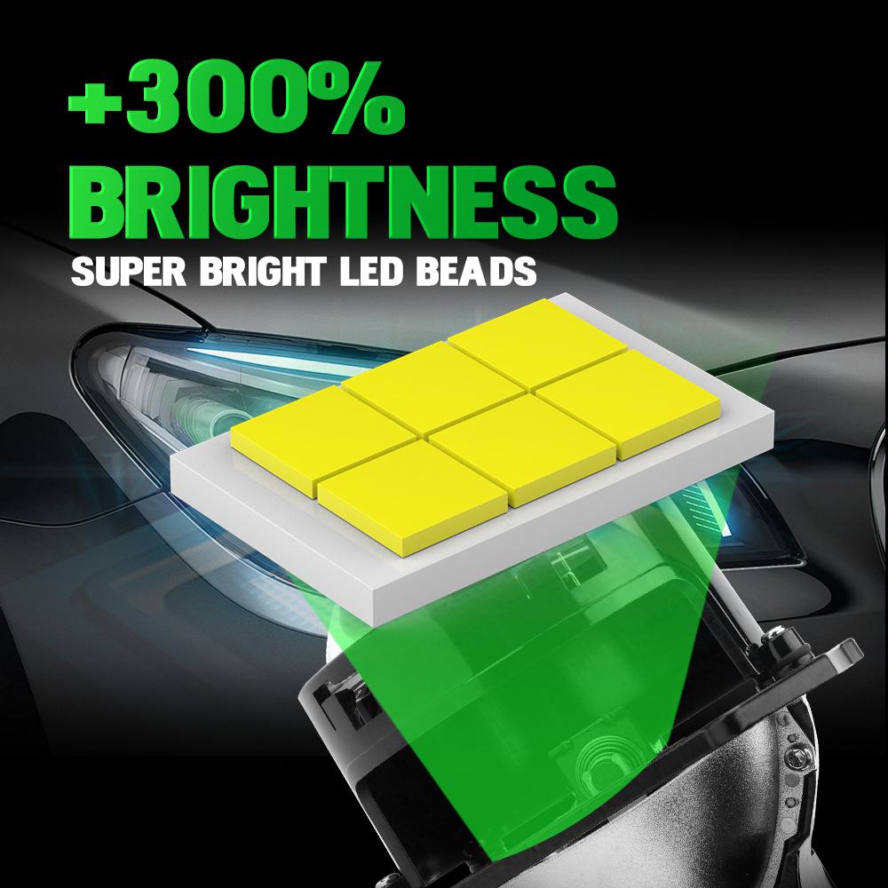 2 st 3,0 tums Bi LED-projektorlins Haloljus H4 H7 9005 HB3 9006 HB4 Bilstrålkastare Hella 3R Änglaögon Hög-Lågstråle LED Autolampssatser