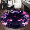 1 Stück Anime Katze Runder Teppich Bürostuhlmatte, Rutschfester Teppich für Heimdekoration, Wohnzimmer, Schlafzimmer, Spielzimmer, Festivalgeschenk