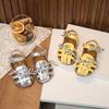 New Summer Children'S Sandals Closed Leather Sandals Cute Bow Non-Slip Soft Breathable Simple Fashion Princess Shoes