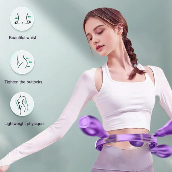 Smart Weighted Fitness Hoop with Counter Adults Weight Loss Fat Burning Waist Toning Fitness Circle Women Men Strengthening Waist Exercise Ring