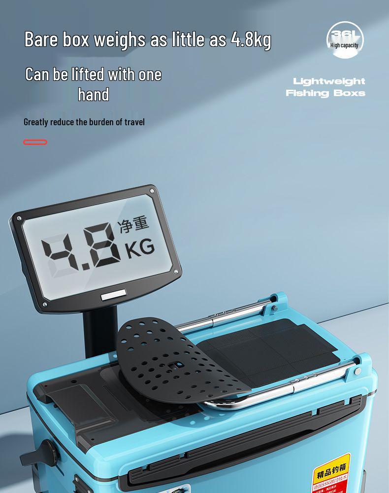 2026 Multi-functional Fishing Box with Four-legged Liftable Table and Seat