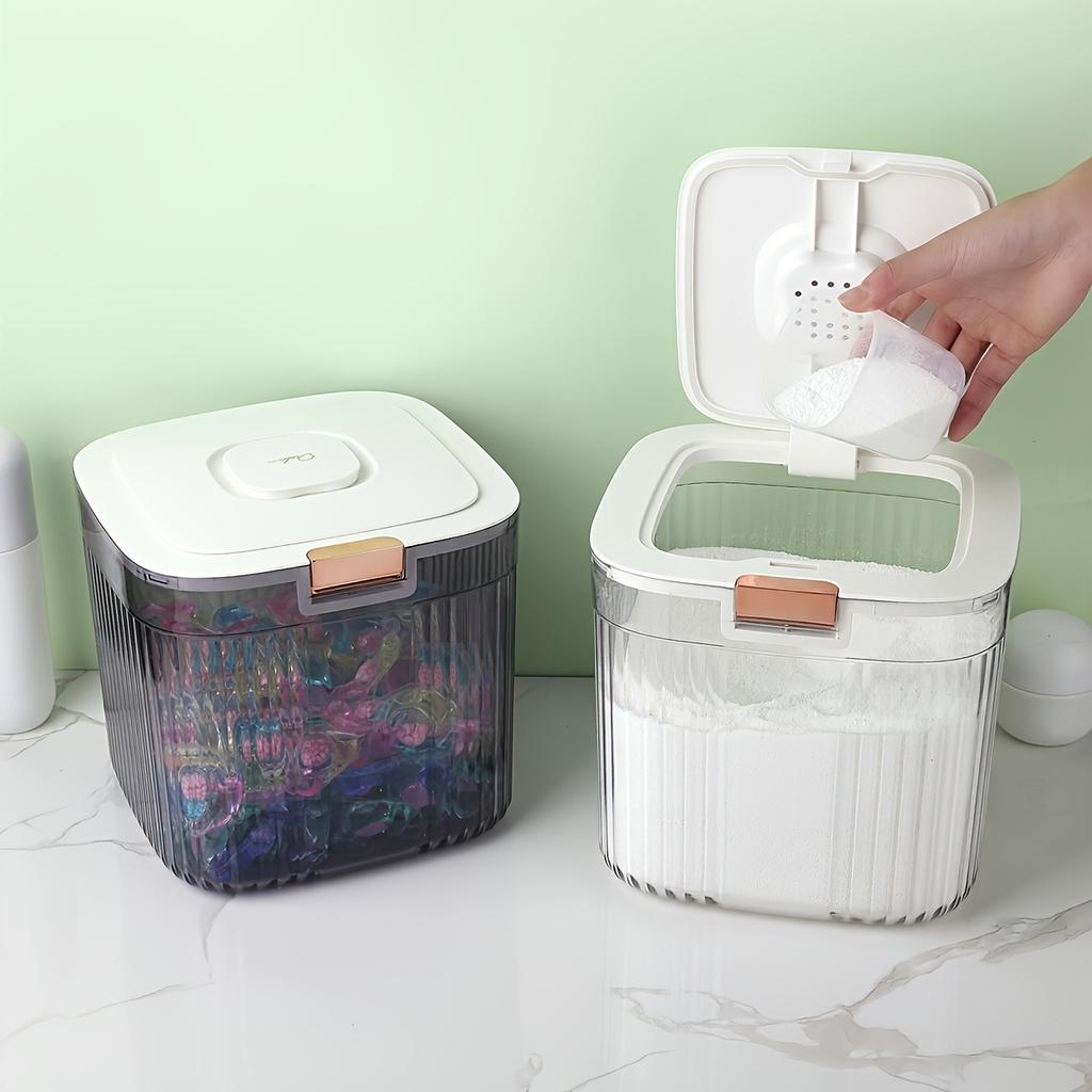 Laundry Pods Container, Laundry Detergent Organizer,Laundry Case with Pop-Up Lid Design, Laundry Room Storage Container