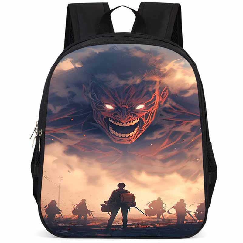 Durable Attack On Titan Backpack For Elementary Students 15 Inch Large Capacity