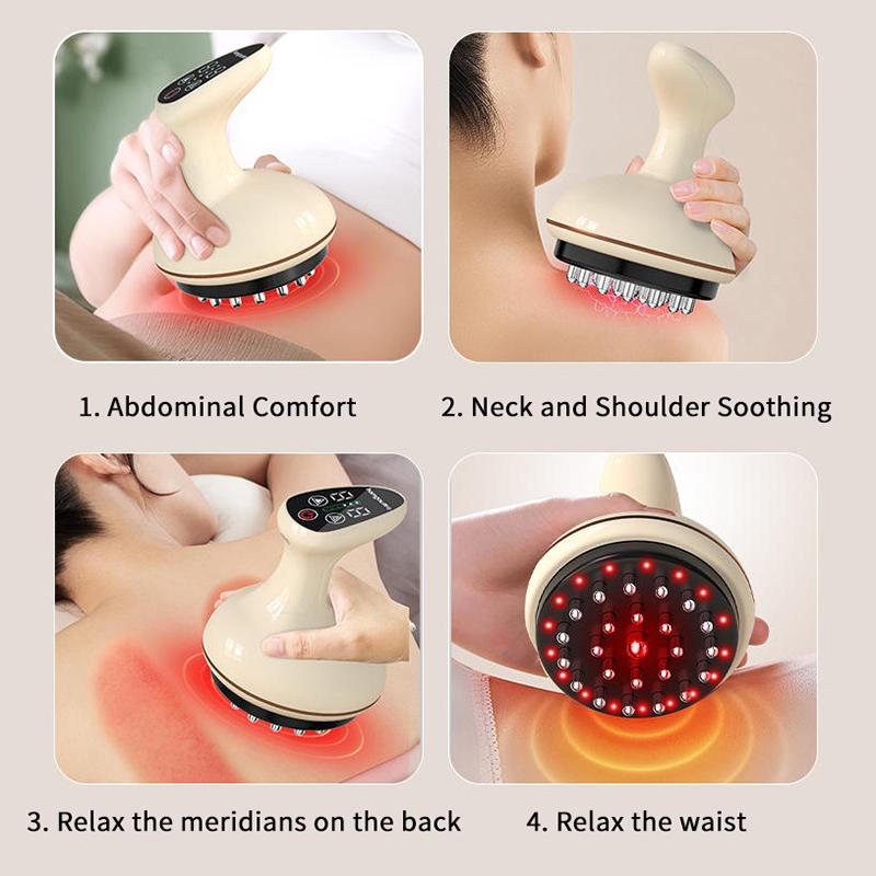 Electric Lymphatic Drainage Brush Heated Meridian Massage Device Lightweight Portable Massager For Personal Care And Body Wellness