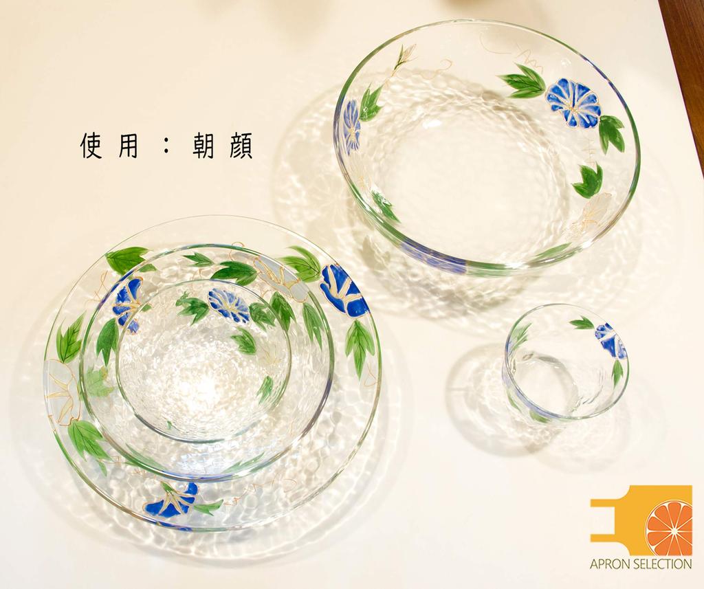 Yagi Kaiho Painted Glass Small Bowl Cherry Kaiho, Kiln, Kyoto-style (weeping Blossom)