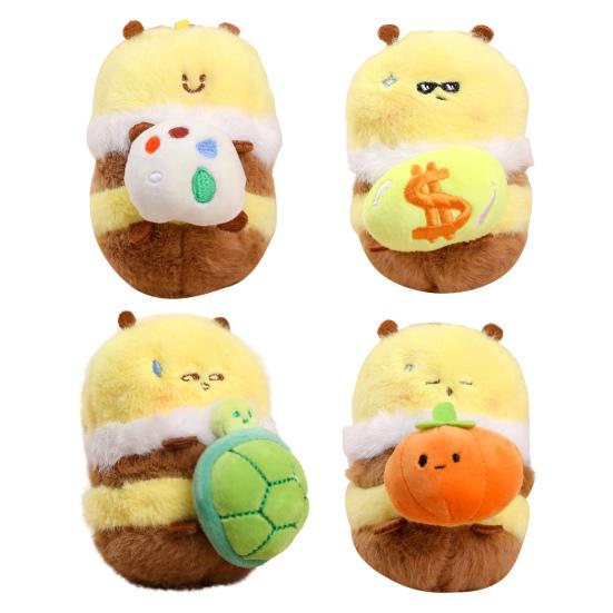 Cute Honey Bee Plush Doll Pendant for Couples Soft Stuffed Animal Keychain Funny Birthday Gift for Kids Friends Boys And Girls
