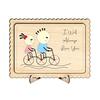 Wooden Couple Table Sign with Stand Farmhouse Rustic Cartoon Couple Ornament Valentine's Day Anniversary Wedding Party Decoration