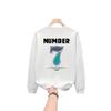 Top-Selling Men's No. 7 Long Sleeve Sweatshirt - Trendy Autumn/Winter High-Quality Hua Cotton Crew Neck.