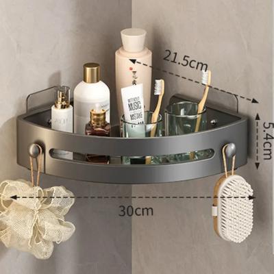 Shampoo-Regal Badezimmerregal Aluminiumlegierung Make-up Aufbewahrungsorganizer Duschzubehör Ohne Bohren Wand Eckregal