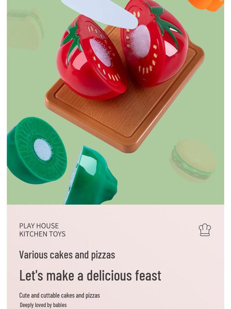 Cross-Border Pretend Kitchen Playset: Educational Toy for Girls Ages 3-6, Includes Fruit Cutting Set