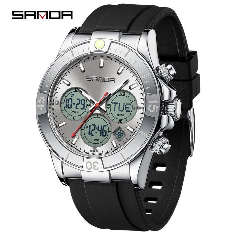 Sanda Multifunctional Korean Style Waterproof Sports Watch for Teenagers and Students