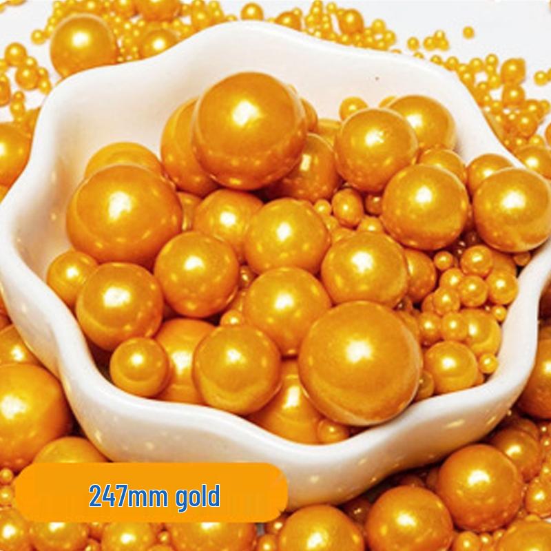 Decorações de Bolo de Pérolas de Açúcar Brancas, Douradas e Prateadas - Bolinhas Redondas para Confeitaria, Sorvete e Panificação - Pérolas de Açúcar Coloridas Mistas em Forma de Agulha.