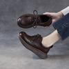 Lederschuhe 2026 Frühling und Herbst Neuer Stil Keilabsatz Dicksohlige Einzelne Schuhe Retro Freizeitschuhe für Damen
