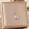 Women's Silver Titanium Steel Necklace with Micro-Inlaid Zircon - Elegant, Durable Clavicle Chain Jewelry
