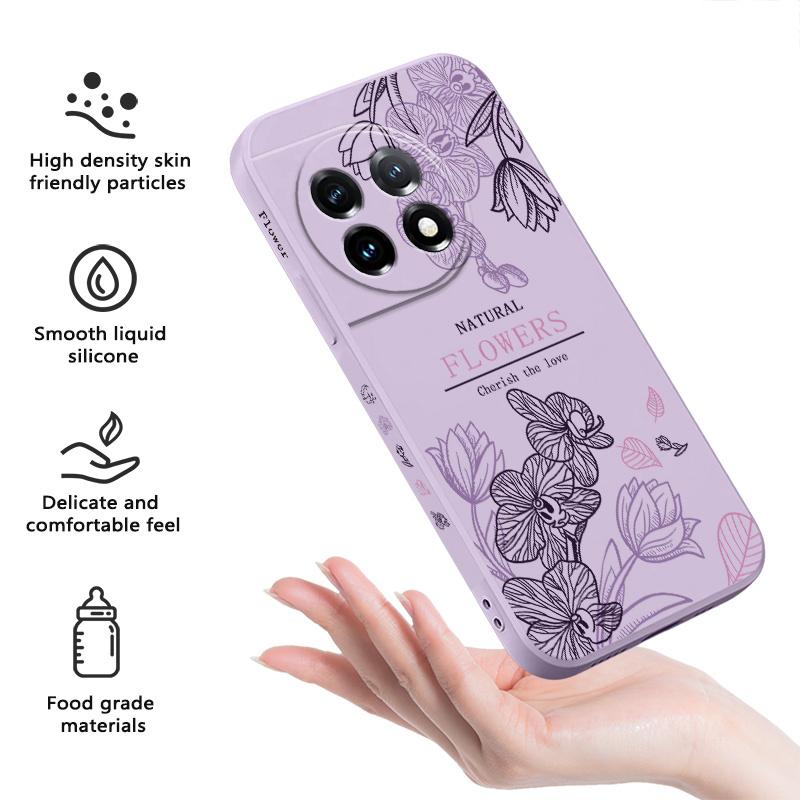 Flower Language Phone Case For Oneplus 13 13R 12 12R 11 11R 10 10R 10T 9R 9RT 9 8T 8 7 7T Pro 5G Liquid Silicone Cover