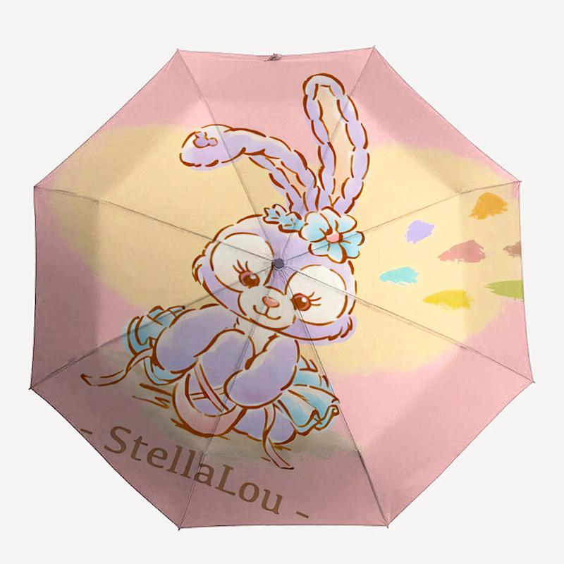 1pc StellaLou's Whimsical Garden Cartoon Umbrella, Portable 3-Fold Compact Umbrella, Suitable for Camping, Hiking and Travel, Ideal Easter B