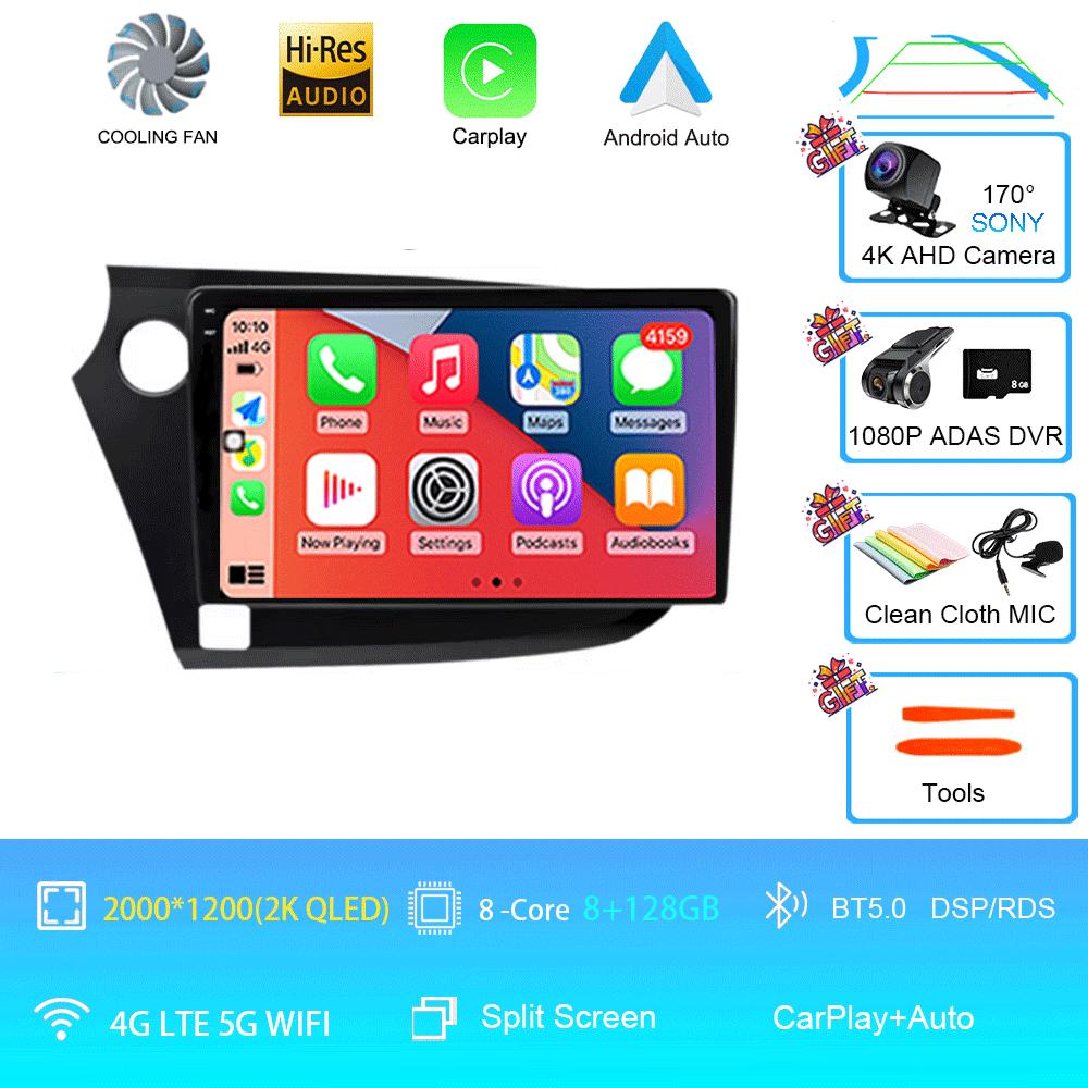 9" Android 14 For HONDA INSIGHT 2009 - 2014 Navigation GPS Carplay Multimedia Player Car Radio Auto Stereo 2din DVD 360 Camera