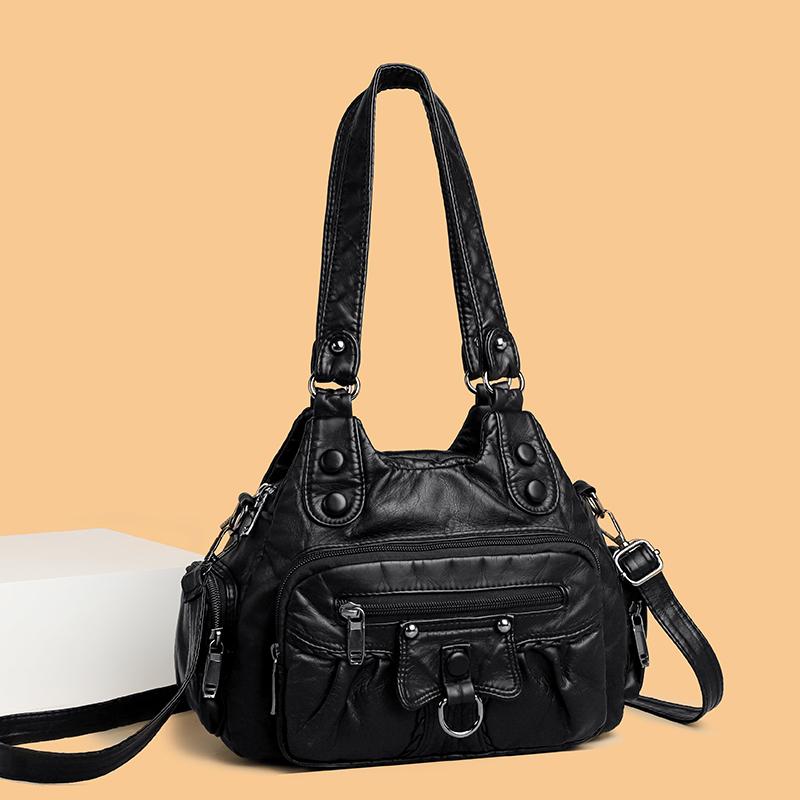 Women Bag High Quality Female Handbag Solid Color Vintage Classic Ladies Shoulder Totes Designer PU Leather Crossbody Messenger Bags