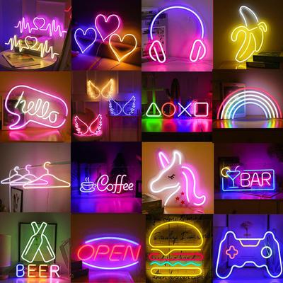 Beliebtes LED-Neonschild mit Rückwand - Romantisches Leuchten für Bar & Wanddekoration